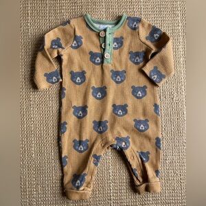 Mudpie Bear Waffle Romper
